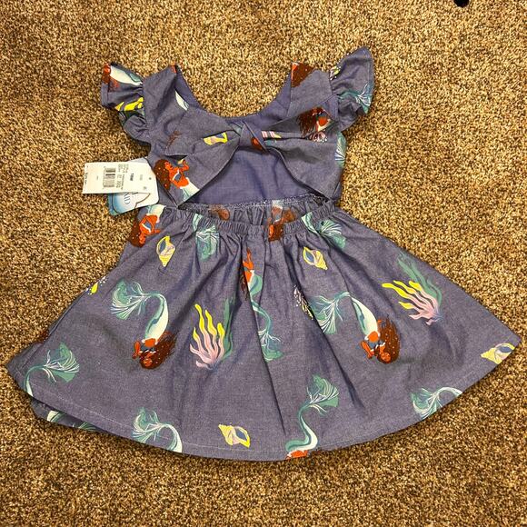 Disney Little Mermaid Baby Toddler Girl Purple Twirl Dress - Size 18 month - Picture 3 of 7